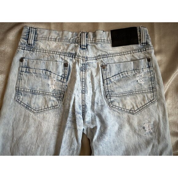 SouthPole Y2K Streetwear Men Jeans 32x30 Distressed Light Acid Wash HipHop Urban - Picture 5 of 7